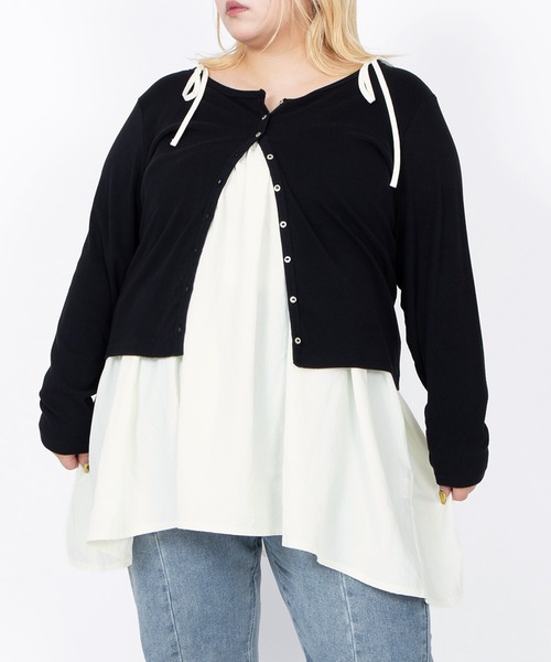 PUNYUS（プニュズ）の「クルーネックカーディガン（カーディガン/ボレロ・レディース・ブラウン/レッド/ネイビー/グレー/ブラック・1/2/3/4/5）」の2枚目の写真