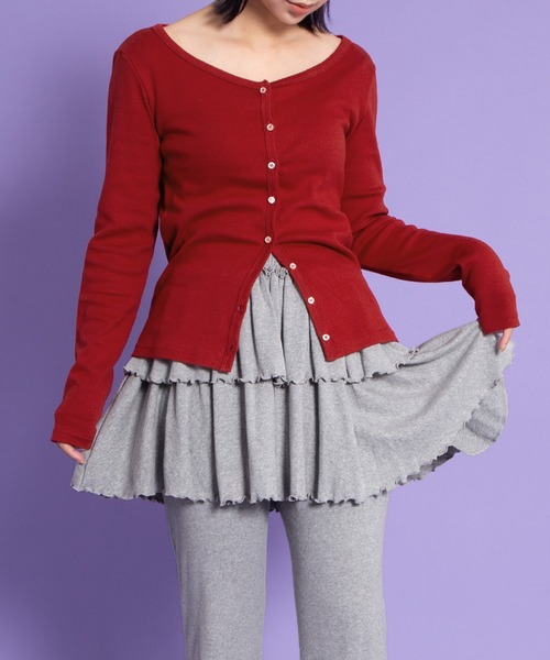 PUNYUS（プニュズ）の「クルーネックカーディガン（カーディガン/ボレロ・レディース・ブラウン/レッド/ネイビー・1/2/3/4/5）」の10枚目の写真