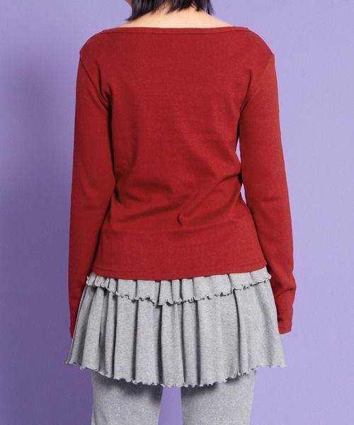 PUNYUS（プニュズ）の「クルーネックカーディガン（カーディガン/ボレロ・レディース・ブラウン/レッド/ネイビー・1/2/3/4/5）」の12枚目の写真