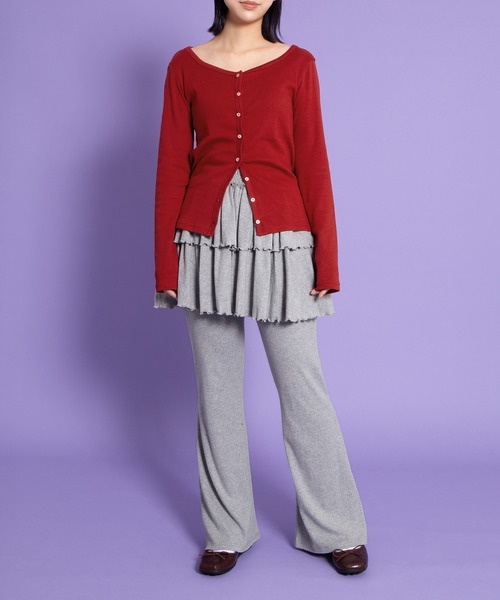 PUNYUS（プニュズ）の「クルーネックカーディガン（カーディガン/ボレロ・レディース・ブラウン/レッド/ネイビー・1/2/3/4/5）」の9枚目の写真