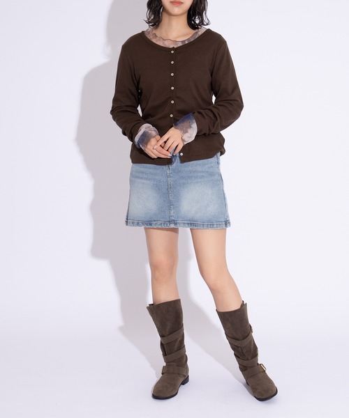 PUNYUS（プニュズ）の「クルーネックカーディガン（カーディガン/ボレロ・レディース・ブラウン/レッド/ネイビー・1/2/3/4/5）」の13枚目の写真