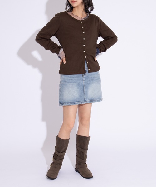 PUNYUS（プニュズ）の「クルーネックカーディガン（カーディガン/ボレロ・レディース・ブラウン/レッド/ネイビー・1/2/3/4/5）」の14枚目の写真