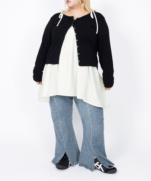 PUNYUS（プニュズ）の「クルーネックカーディガン（カーディガン/ボレロ・レディース・ブラウン/レッド/ネイビー/グレー/ブラック・1/2/3/4/5）」の9枚目の写真