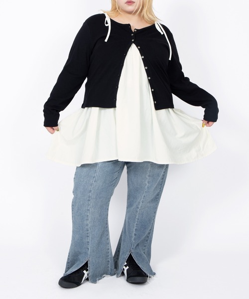 PUNYUS（プニュズ）の「クルーネックカーディガン（カーディガン/ボレロ・レディース・ブラウン/レッド/ネイビー/グレー/ブラック・1/2/3/4/5）」の10枚目の写真