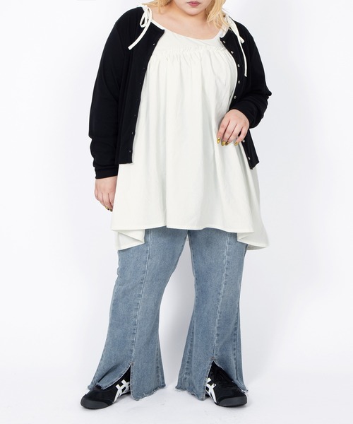 PUNYUS（プニュズ）の「クルーネックカーディガン（カーディガン/ボレロ・レディース・ブラウン/レッド/ネイビー/グレー/ブラック・1/2/3/4/5）」の11枚目の写真