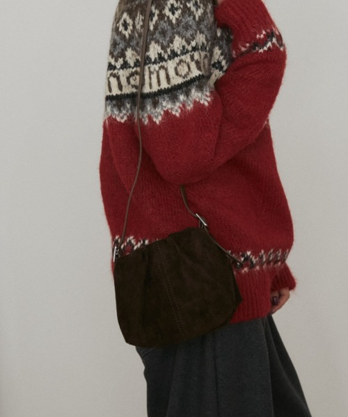 MERLOT（メルロー）の「2wayスウェードミニバッグ（ショルダーバッグ・レディース・ブラウン/イエロー/レッド・FREE）」の12枚目の写真