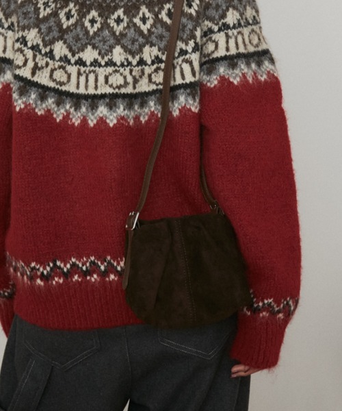 MERLOT（メルロー）の「2wayスウェードミニバッグ（ショルダーバッグ・レディース・ブラウン/イエロー/レッド・FREE）」の13枚目の写真