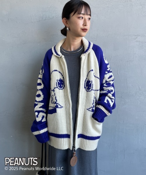 SEQUENZ（シークエンズ）の「[SEQUENZ/シークエンズ] SNOOPY ワイドシルエットカウチンニット（ニット/セーター・レディース・グレー/ネイビー・L/M/XL）」の19枚目の写真