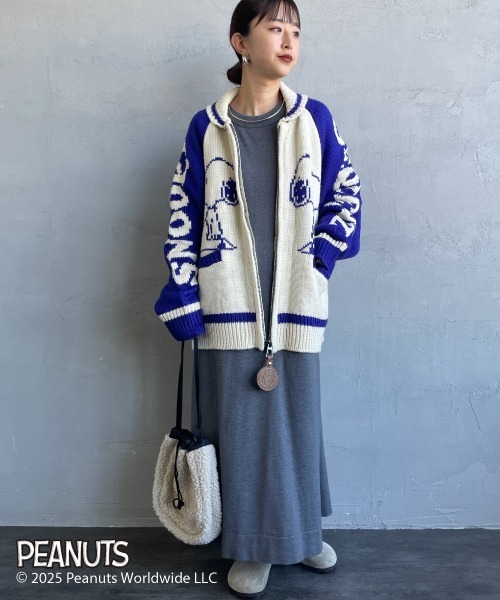SEQUENZ（シークエンズ）の「[SEQUENZ/シークエンズ] SNOOPY ワイドシルエットカウチンニット（ニット/セーター・レディース・グレー/ネイビー・L/M/XL）」の22枚目の写真