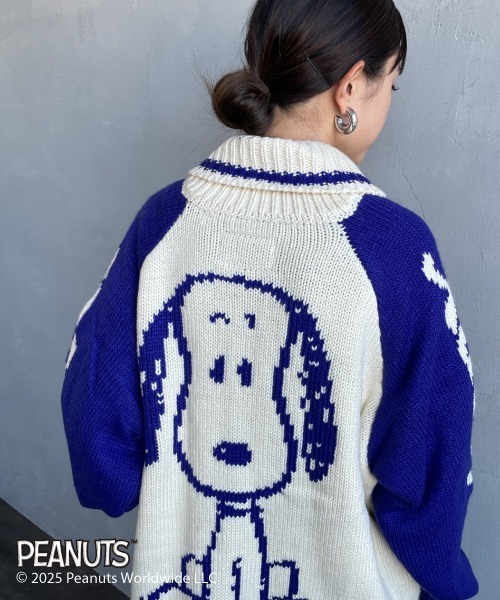 【NFL】 カウチンニット セール】[SEQUENZ/シークエンズ] SNOOPY ワイドシルエットカウチン