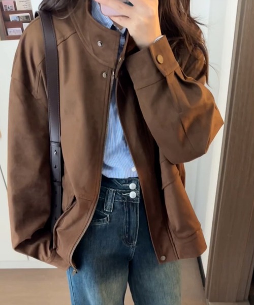 セール】ショート丈スエードジャケット（その他アウター）｜emi+