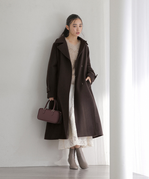 La TOTALITE（ラトータリテ）の「メルトンチェスターコート（チェスターコート・レディース・ブラウン/サックスブルー/ベージュ・38/36）」の18枚目の写真