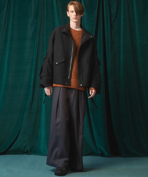 MAISON SPECIAL（メゾンスペシャル）の「《UNISEX》Melange Boucle Crew Neck Prime-Over Knit Pullover/メランジブークレクルーネックプライムオーバーニットプルオーバー【MAISON SPECIAL/メゾンスペシャル】（ニット/セーター・メンズ・ホワイト/オレンジ/ブルー/ブラック・0/1/2）」の12枚目の写真