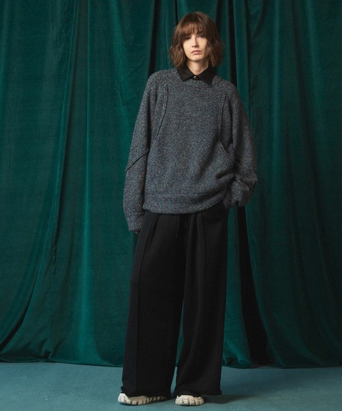 MAISON SPECIAL（メゾンスペシャル）の「《UNISEX》Melange Boucle Crew Neck Prime-Over Knit Pullover/メランジブークレクルーネックプライムオーバーニットプルオーバー【MAISON SPECIAL/メゾンスペシャル】（ニット/セーター・メンズ・ホワイト/オレンジ/ブルー/ブラック・0/1/2）」の11枚目の写真