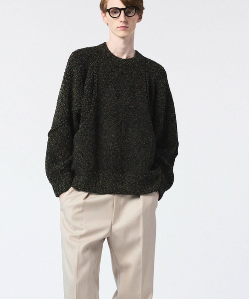 MAISON SPECIAL（メゾンスペシャル）の「《UNISEX》Melange Boucle Crew Neck Prime-Over Knit Pullover/メランジブークレクルーネックプライムオーバーニットプルオーバー【MAISON SPECIAL/メゾンスペシャル】（ニット/セーター・メンズ・ホワイト/オレンジ/ブルー/ブラック・0/1/2）」の17枚目の写真
