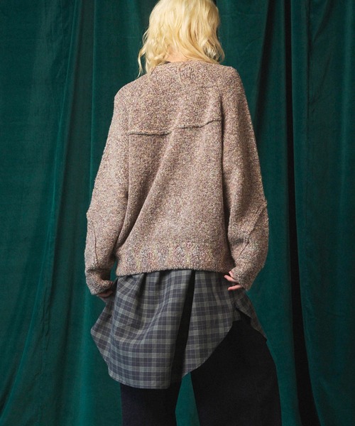 MAISON SPECIAL（メゾンスペシャル）の「《UNISEX》Melange Boucle Crew Neck Prime-Over Knit Pullover/メランジブークレクルーネックプライムオーバーニットプルオーバー【MAISON SPECIAL/メゾンスペシャル】（ニット/セーター・メンズ・ホワイト/オレンジ/ブルー/ブラック・0/1/2）」の16枚目の写真