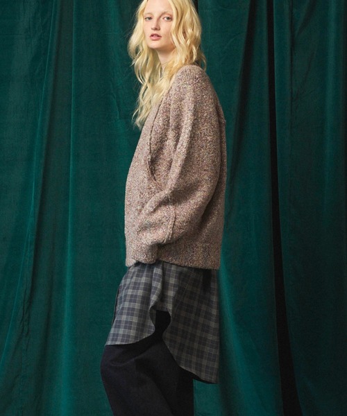 MAISON SPECIAL（メゾンスペシャル）の「《UNISEX》Melange Boucle Crew Neck Prime-Over Knit Pullover/メランジブークレクルーネックプライムオーバーニットプルオーバー【MAISON SPECIAL/メゾンスペシャル】（ニット/セーター・メンズ・ホワイト/オレンジ/ブルー/ブラック・0/1/2）」の15枚目の写真