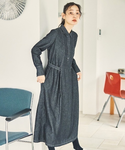 and myera ブラックデニムのワンピース（ワンピース）｜and
