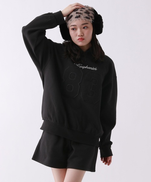 repipi armario（レピピ アルマリオ）の「【裏起毛】ナンバリングセットアップ（セットアップ・キッズ・ブラック/ブラウン/グレー・SMALL/LARGE/MEDIUM）」の2枚目の写真