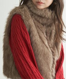 VENCEEXCHANGE | フェイクファーショート丈ジレ(ベスト)