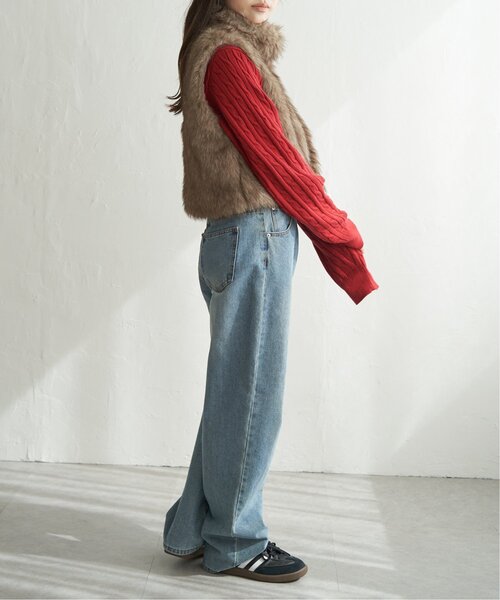 VENCEEXCHANGE(ヴァンスエクスチェンジ)の「フェイクファーショート丈ジレ(ベスト・レディース・ブラック/ベージュ/その他1/その他2/ブラウン系/ブラウン・FREE)」の7枚目の写真