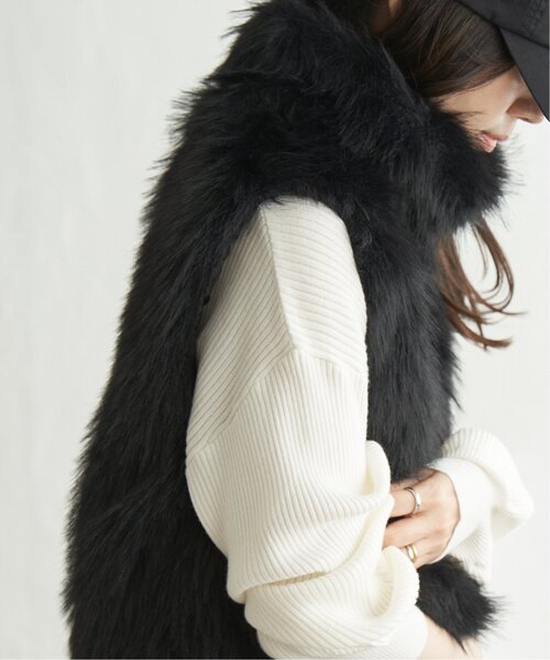 VENCEEXCHANGE(ヴァンスエクスチェンジ)の「フェイクファーショート丈ジレ(ベスト・レディース・ブラック/ベージュ/その他1/その他2/ブラウン系/ブラウン・FREE)」の13枚目の写真