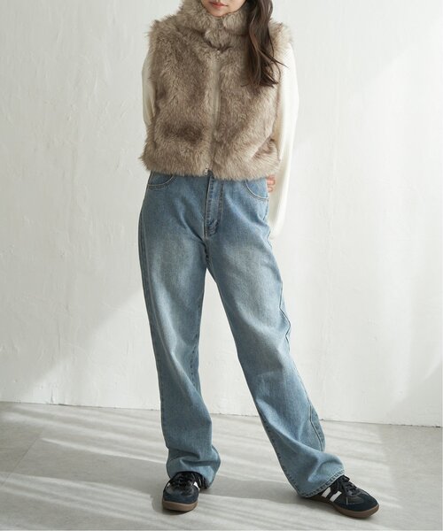 VENCEEXCHANGE(ヴァンスエクスチェンジ)の「フェイクファーショート丈ジレ(ベスト・レディース・ブラック/ベージュ/その他1/その他2/ブラウン系/ブラウン・FREE)」の15枚目の写真