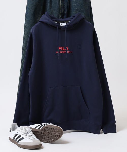 FILA(フィラ)の「FILA フィラ プリント 長袖パーカー スウェット フーディ hoodie parka(パーカー・レディース・ブラック/ネイビー・L/XL/M)」の2枚目の写真