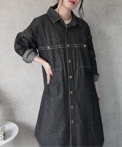 Oversize denim western shirt / オーバーサイズデニムウエスタン