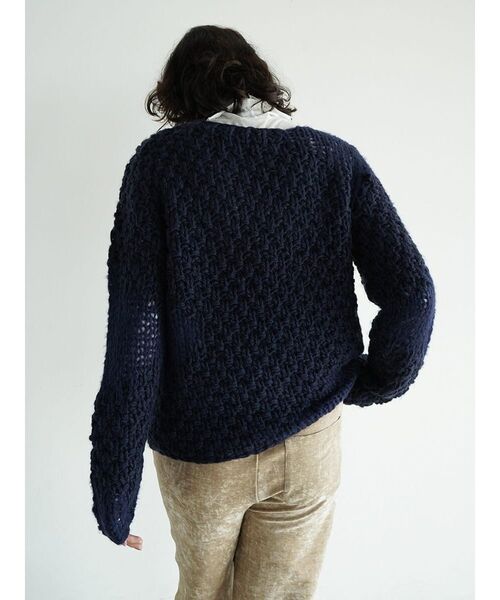 FIKA.（フィーカ）の「Mixed gauge knit pullover（ニット/セーター・レディース・ネイビー/ホワイト系・MEDIUM）」の15枚目の写真