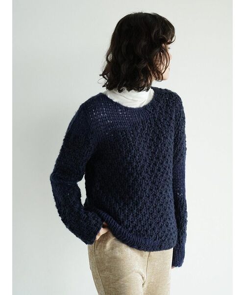 FIKA.（フィーカ）の「Mixed gauge knit pullover（ニット/セーター・レディース・ネイビー/ホワイト系・MEDIUM）」の16枚目の写真