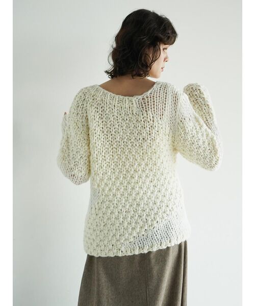 FIKA.（フィーカ）の「Mixed gauge knit pullover（ニット/セーター・レディース・ネイビー/ホワイト系・MEDIUM）」の11枚目の写真