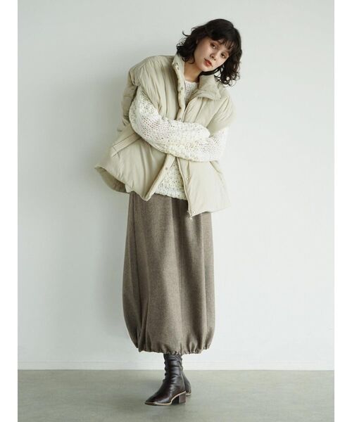 FIKA.（フィーカ）の「Mixed gauge knit pullover（ニット/セーター・レディース・ネイビー/ホワイト系・MEDIUM）」の3枚目の写真