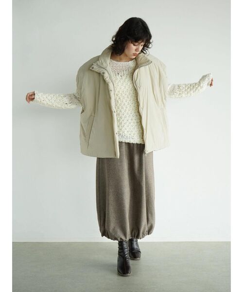 FIKA.（フィーカ）の「Mixed gauge knit pullover（ニット/セーター・レディース・ネイビー/ホワイト系・MEDIUM）」の4枚目の写真