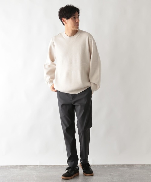 GLOBAL WORK(グローバルワーク)の「メルティ編地切り替えプルオーバー/ 581090(ニット/セーター・メンズ・ネイビー/カーキ/ライトベージュ/ホワイト系その他2・X-LARGE/SMALL/MEDIUM/LARGE)」の6枚目の写真