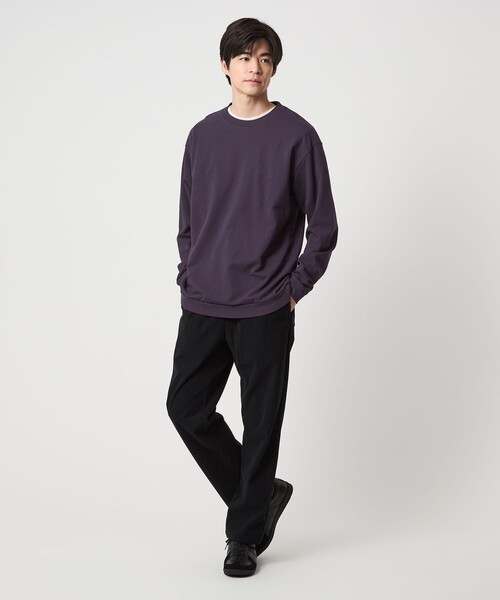 green label relaxing(グリーンレーベルリラクシング)の「ディペンド インレイ クルーネック カットソー(Tシャツ/カットソー・メンズ・グレー系/パープル/ダークグレー・M/XL/S/L)」の6枚目の写真