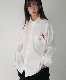 DOUBLE HEART POCKET OVER FIT SHIRT WHITE