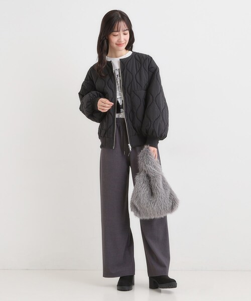 SHOO・LA・RUE（シューラルー）の「ラメ入りファートートバッグ（トートバッグ・レディース・アイボリー/グレー/ベージュ・00）」の7枚目の写真