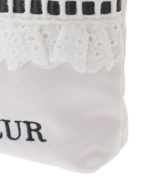 Maison de FLEUR（メゾンドフルール）の「コットンフリルポーチ（ポーチ・レディース・ピンク/ブラック・FREE）」の11枚目の写真