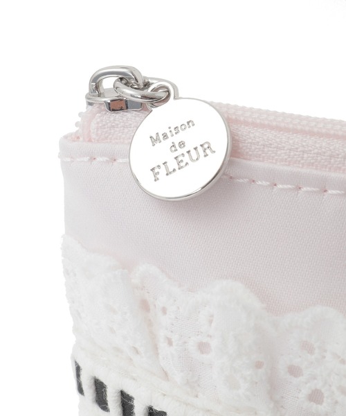 Maison de FLEUR（メゾンドフルール）の「コットンフリルポーチ（ポーチ・レディース・ピンク/ブラック・FREE）」の12枚目の写真