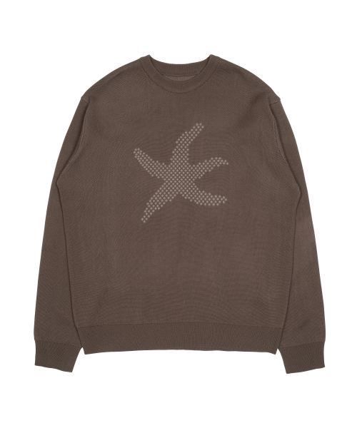 THECOLDESTMOMENT(ザコールデストモーメント)の「TCM starfish logo knit (brown)(ニット/セーター・レディース・その他・SMALL/MEDIUM/LARGE)」の1枚目の写真