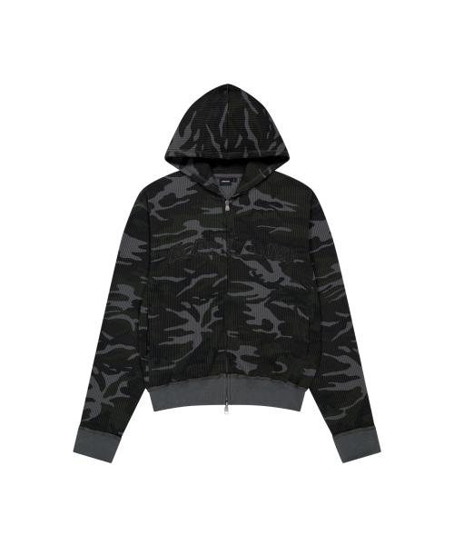 AAKAM(アーカム)の「Camouflage Waffle Zip-Up Hoodie (Black)(パーカー・レディース・その他・1/2)」の1枚目の写真