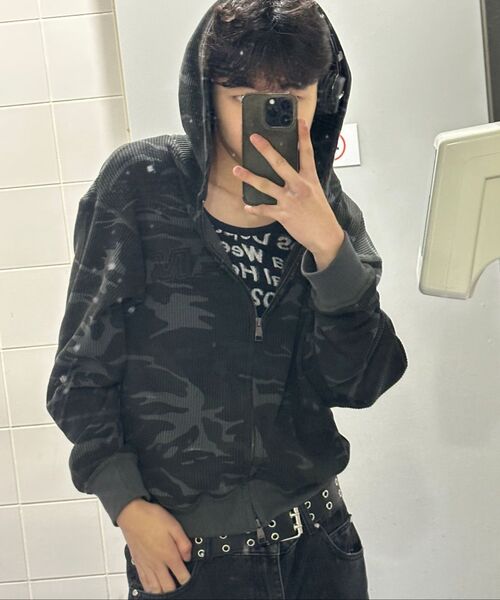 AAKAM(アーカム)の「Camouflage Waffle Zip-Up Hoodie (Black)(パーカー・レディース・その他・1/2)」の18枚目の写真