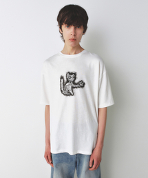 INSILENCE（インサイロンス）の「キャットグラフィックシアードTシャツOFF WHITE（Tシャツ/カットソー）」