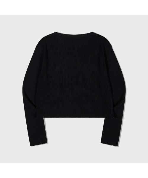MOAA(モア)の「Cropped Button V Cardigan (BLACK)(カーディガン/ボレロ・レディース・その他・SMALL/MEDIUM)」の3枚目の写真