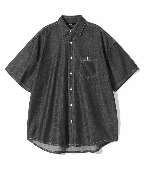 TRILLION(トリリオン)の「ストーンウォッシングオーバーフィットデニム半袖シャツ(DEEP GRAY)(シャツ/ブラウス・レディース・その他・MEDIUM/LARGE/X-LARGE)」の22枚目の写真