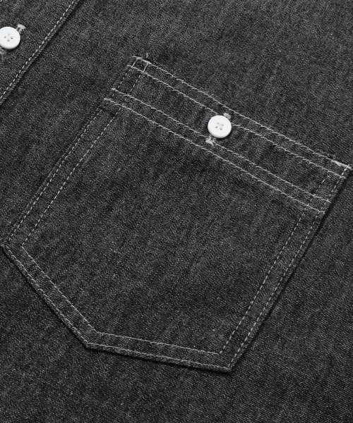 TRILLION(トリリオン)の「ストーンウォッシングオーバーフィットデニム半袖シャツ(DEEP GRAY)(シャツ/ブラウス・レディース・その他・MEDIUM/LARGE/X-LARGE)」の14枚目の写真