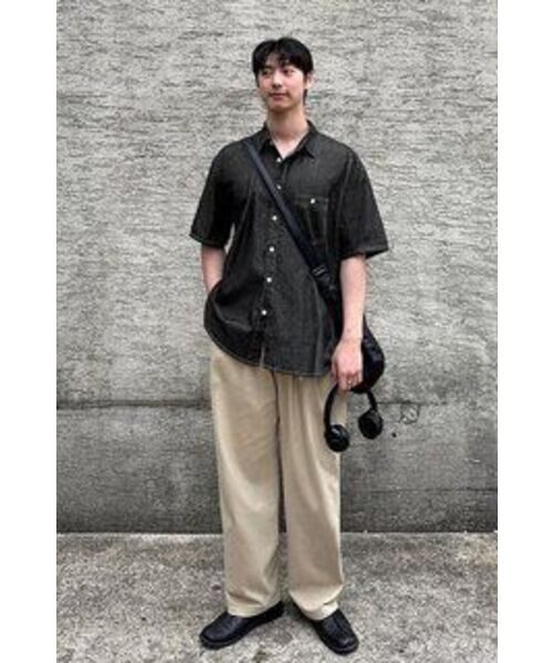 TRILLION(トリリオン)の「ストーンウォッシングオーバーフィットデニム半袖シャツ(DEEP GRAY)(シャツ/ブラウス・レディース・その他・MEDIUM/LARGE/X-LARGE)」の6枚目の写真
