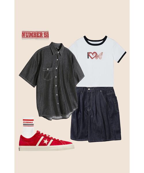 TRILLION(トリリオン)の「ストーンウォッシングオーバーフィットデニム半袖シャツ(DEEP GRAY)(シャツ/ブラウス・レディース・その他・MEDIUM/LARGE/X-LARGE)」の7枚目の写真