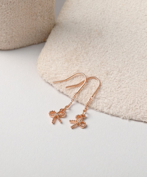 CALIN STANDARD(カリンスタンダード)の「◆金属アレルギー対応◆◆made in japan◆リボン フックピアス(ピアス(両耳用)・レディース・ゴールド/ピンクゴールド/シルバー・FREE)」の11枚目の写真